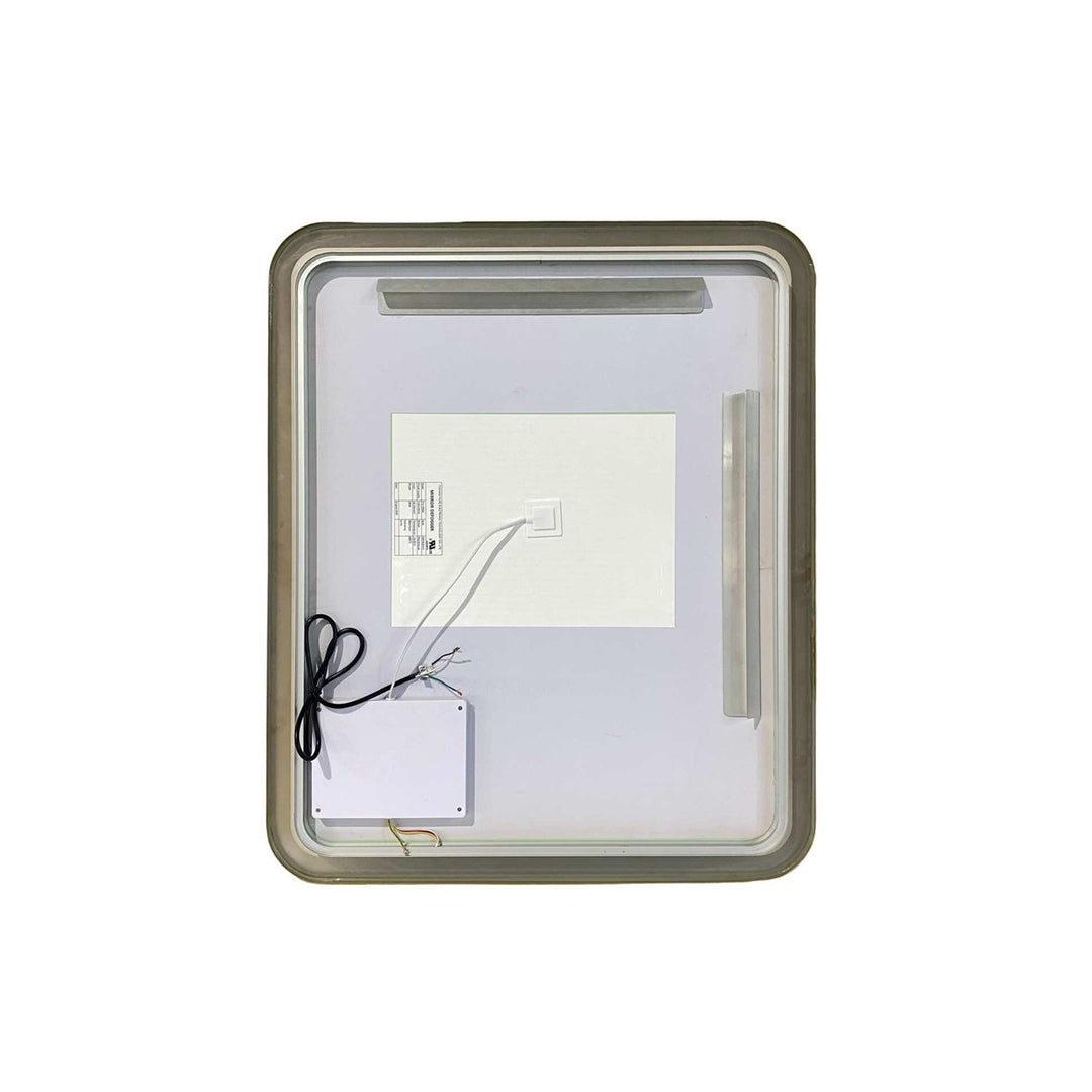 36 Inch Rectangle Led Front And Backlit Wall Mirror In Satin Gold
