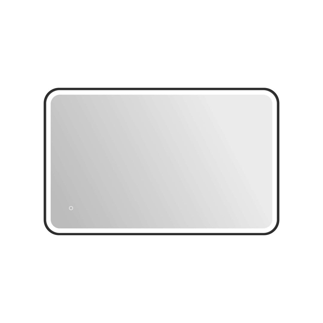 48 Inch Rectangle Led Front And Backlit Wall Mirror In Black by Elegant Kitchen and Bath
