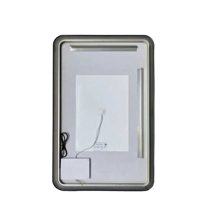 48 Inch Rectangle Led Front And Backlit Wall Mirror In Black