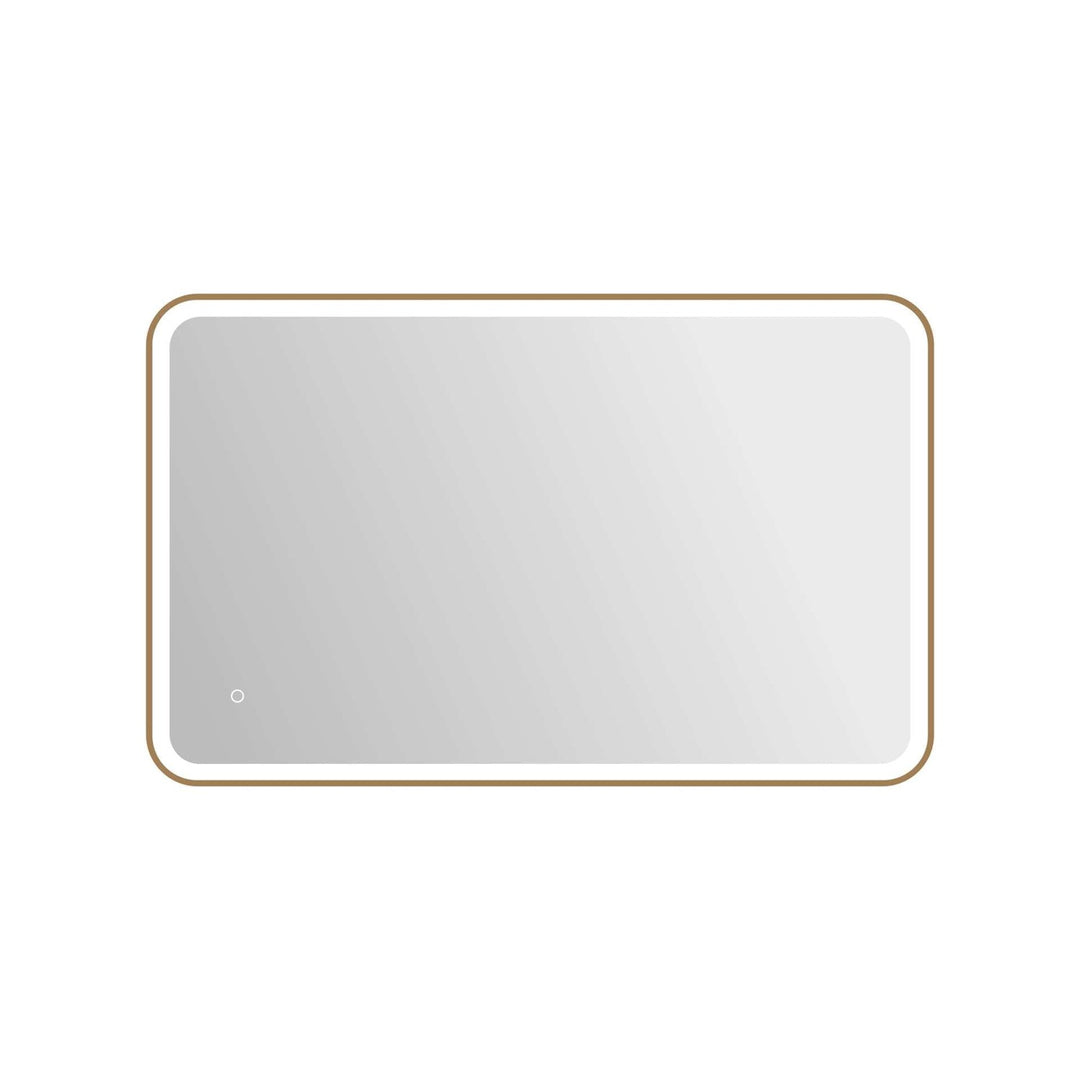 48 Inch Rectangle Led Front And Backlit Wall Mirror In Satin Gold by Elegant Kitchen and Bath