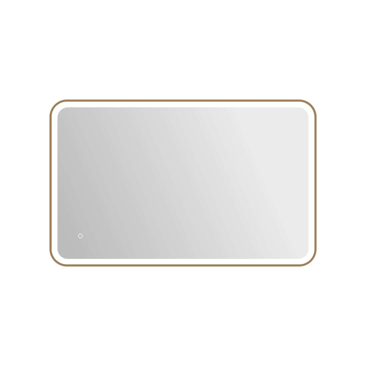 48 Inch Rectangle Led Front And Backlit Wall Mirror In Satin Gold by Elegant Kitchen and Bath