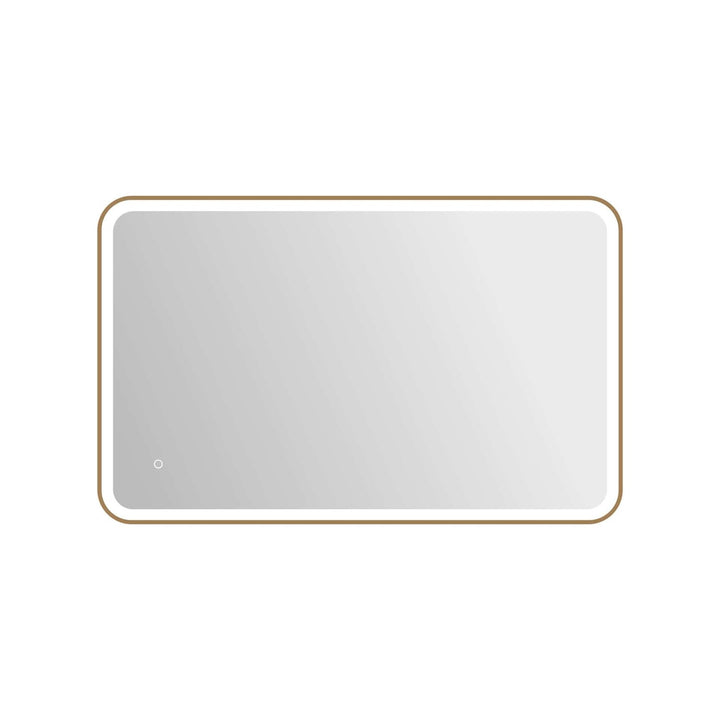 48 Inch Rectangle Led Front And Backlit Wall Mirror In Satin Gold by Elegant Kitchen and Bath