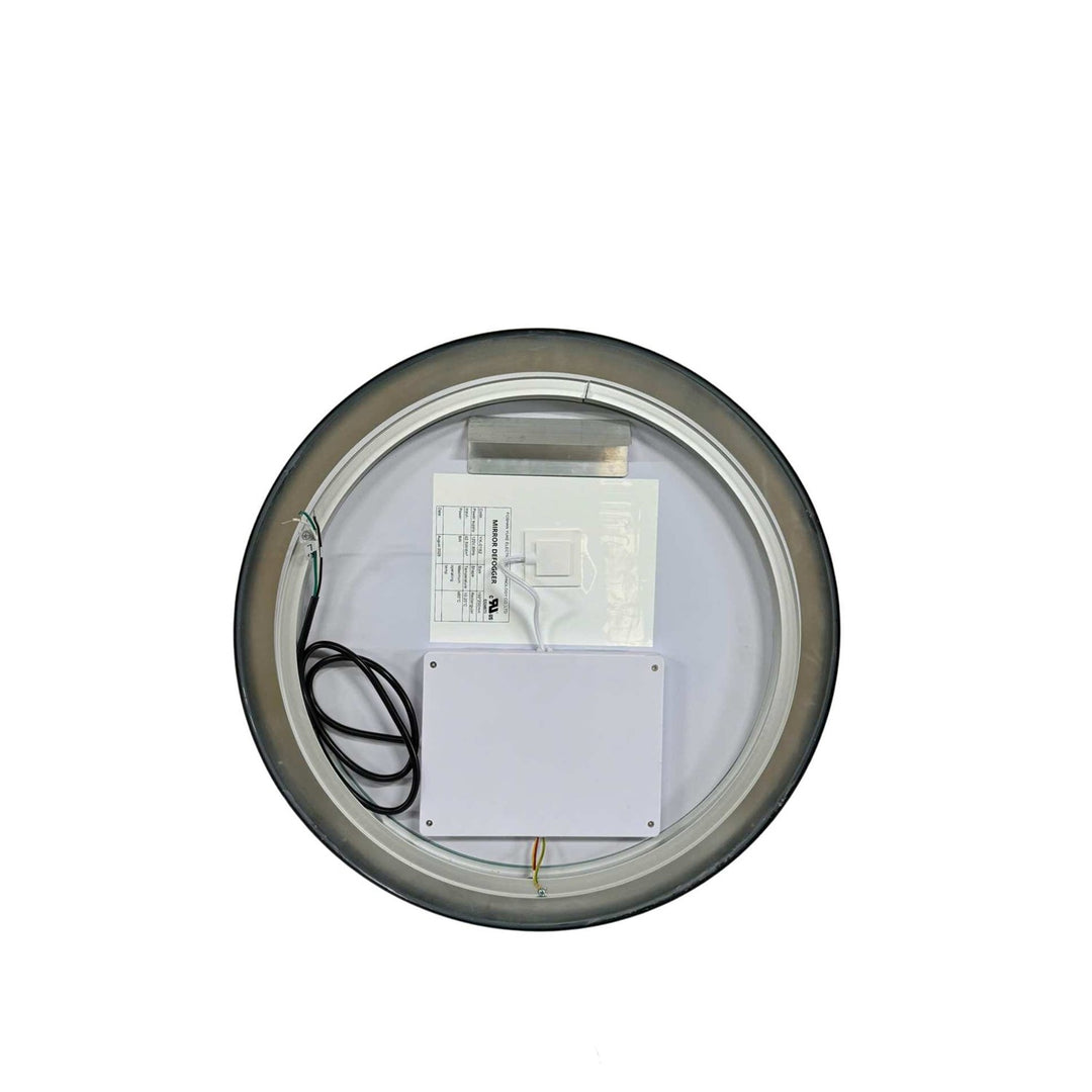 21 Round Led Front And Backlit Wall Mirror In Black