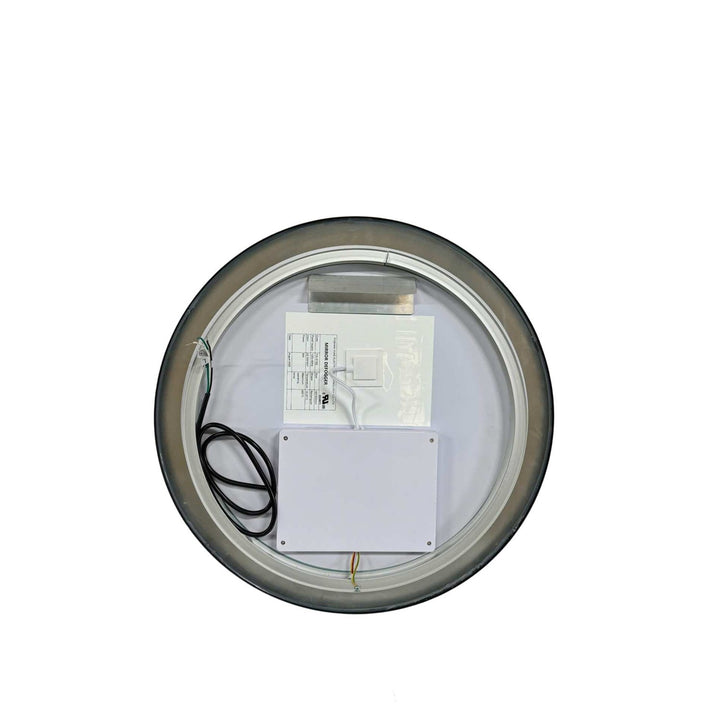 21 Round Led Front And Backlit Wall Mirror In Black