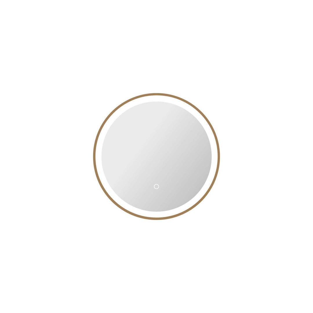 21 Round Led Front And Backlit Wall Mirror In Satin Gold by Elegant Kitchen and Bath