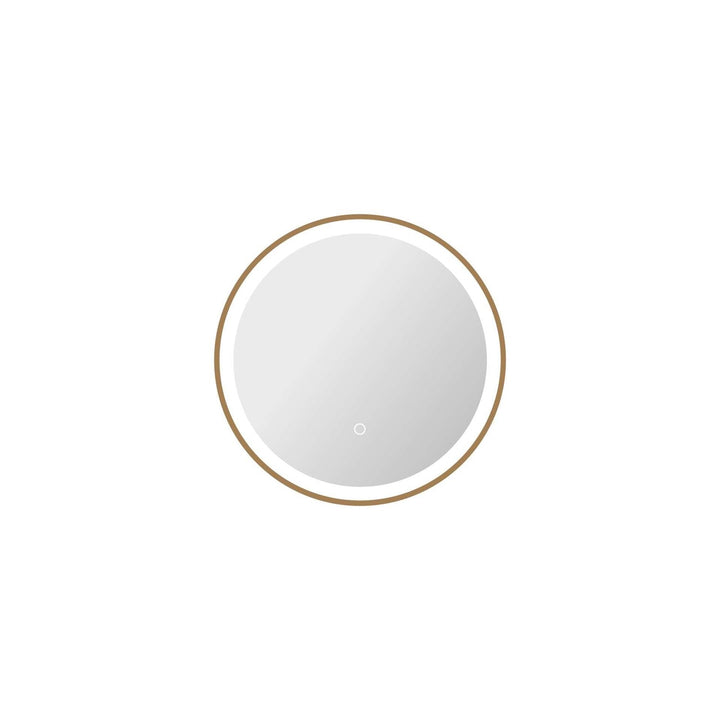 21 Round Led Front And Backlit Wall Mirror In Satin Gold by Elegant Kitchen and Bath