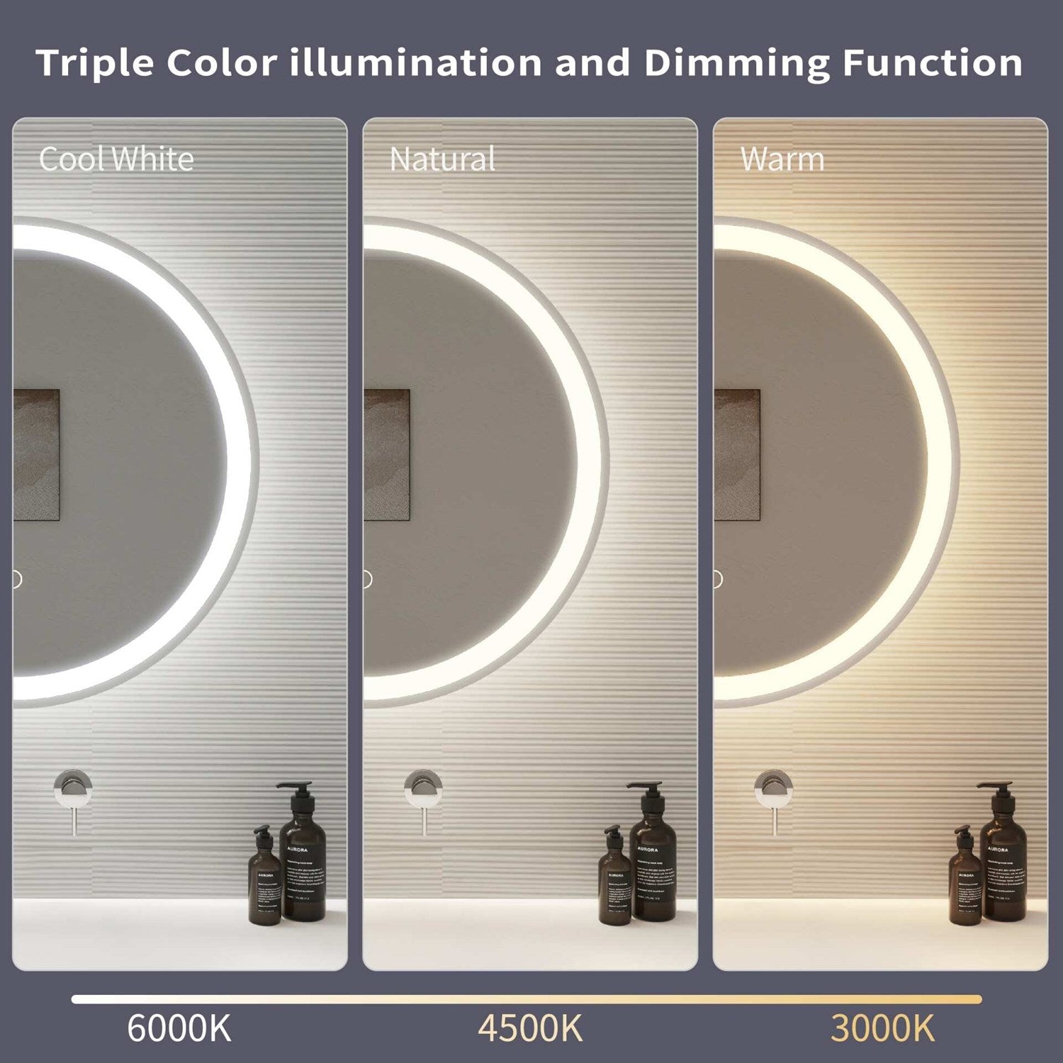 21 Round Led Front And Backlit Wall Mirror In Silver