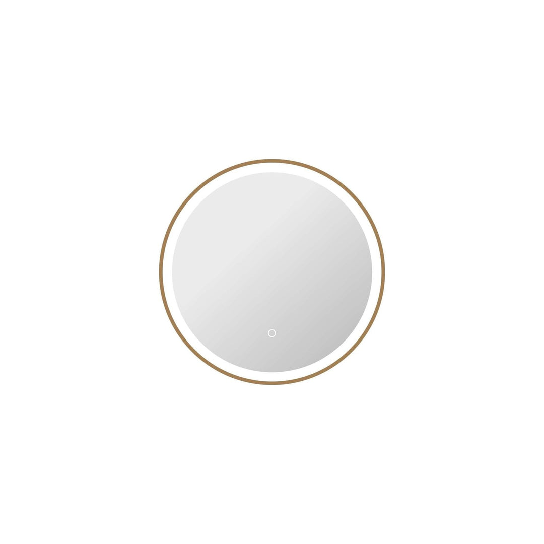 24 Round Led Front And Backlit Wall Mirror In Satin Gold by Elegant Kitchen and Bath