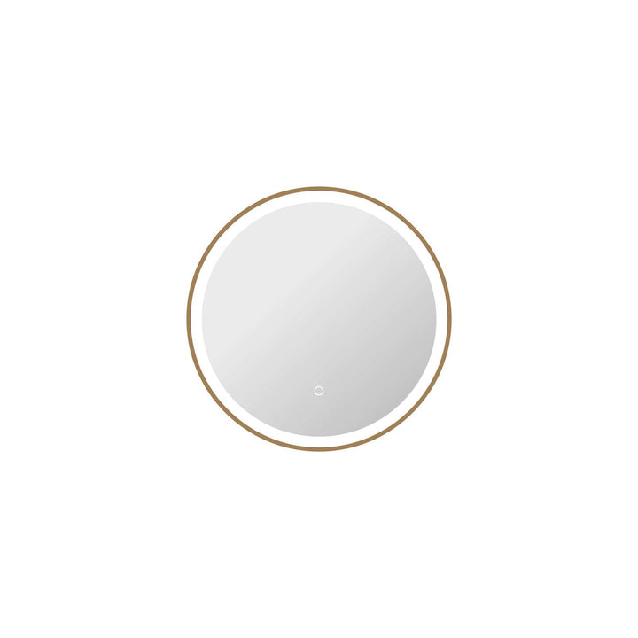 24 Round Led Front And Backlit Wall Mirror In Satin Gold by Elegant Kitchen and Bath