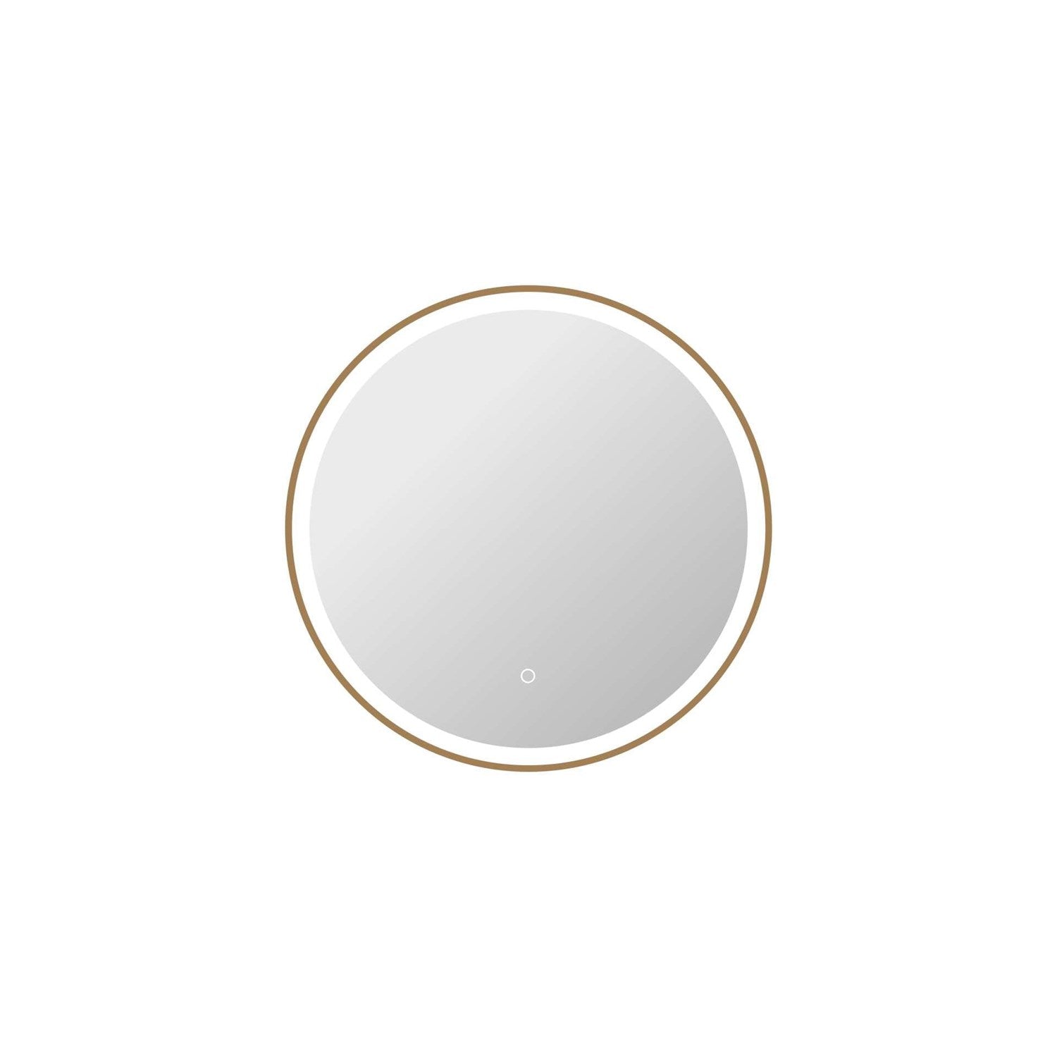 28 Round Led Front And Backlit Wall Mirror In Satin Gold by Elegant Kitchen and Bath