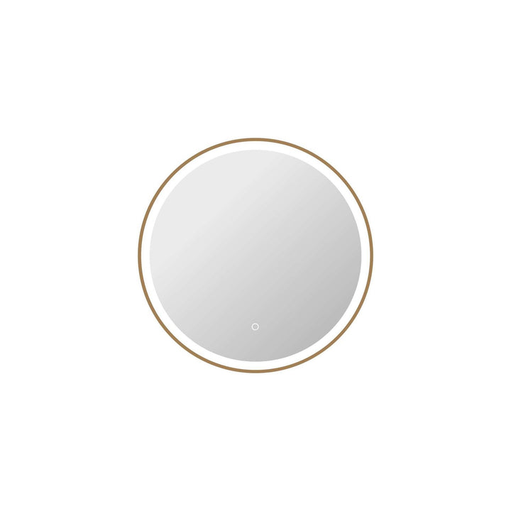 28 Round Led Front And Backlit Wall Mirror In Satin Gold by Elegant Kitchen and Bath