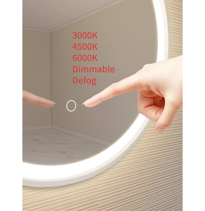 28 Round Led Front And Backlit Wall Mirror In Silver