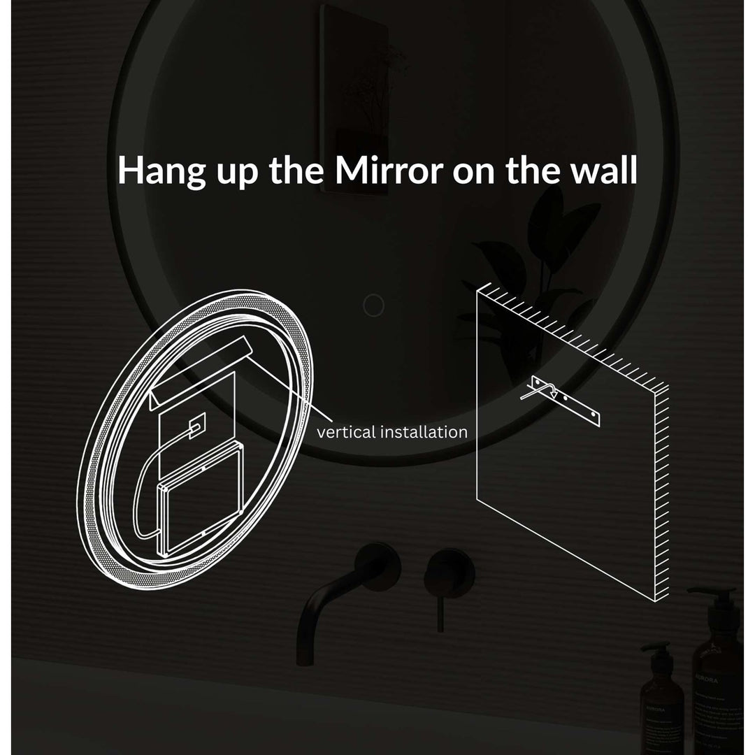 28 Round Led Front And Backlit Wall Mirror In Silver
