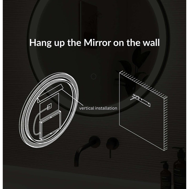 28 Round Led Front And Backlit Wall Mirror In Silver