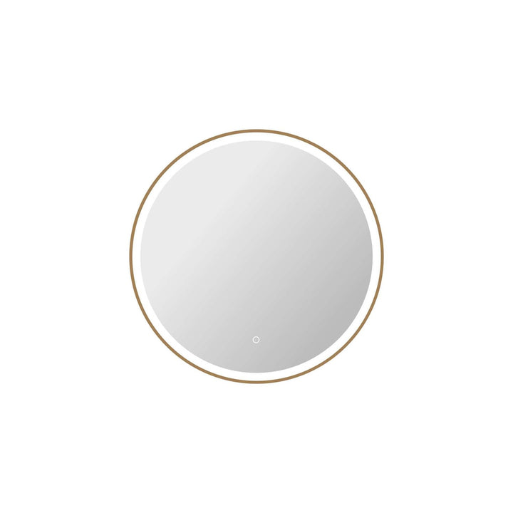 32 Round Led Front And Backlit Wall Mirror In Satin Gold by Elegant Kitchen and Bath