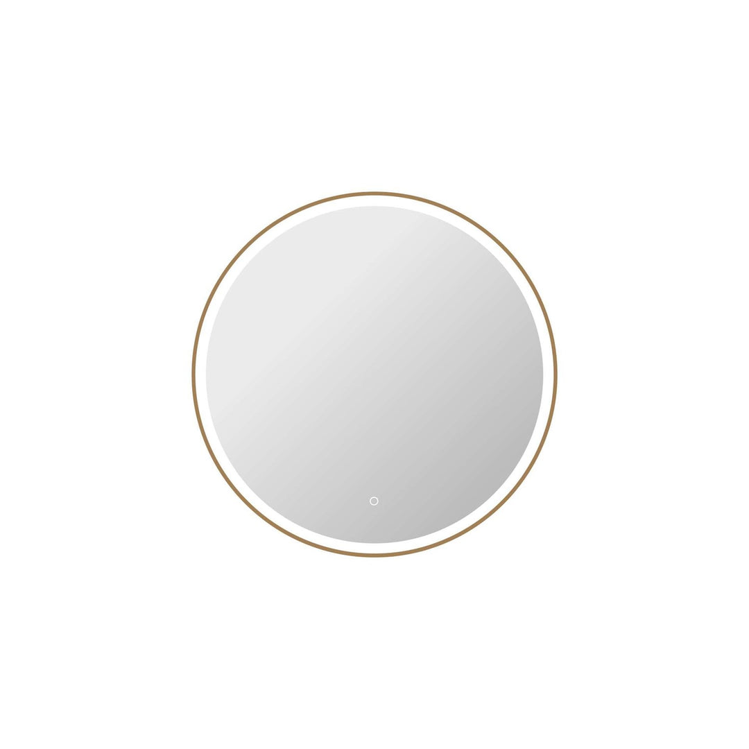36 Round Led Front And Backlit Wall Mirror In Satin Gold by Elegant Kitchen and Bath