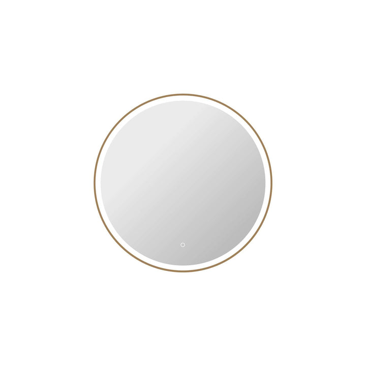 36 Round Led Front And Backlit Wall Mirror In Satin Gold by Elegant Kitchen and Bath