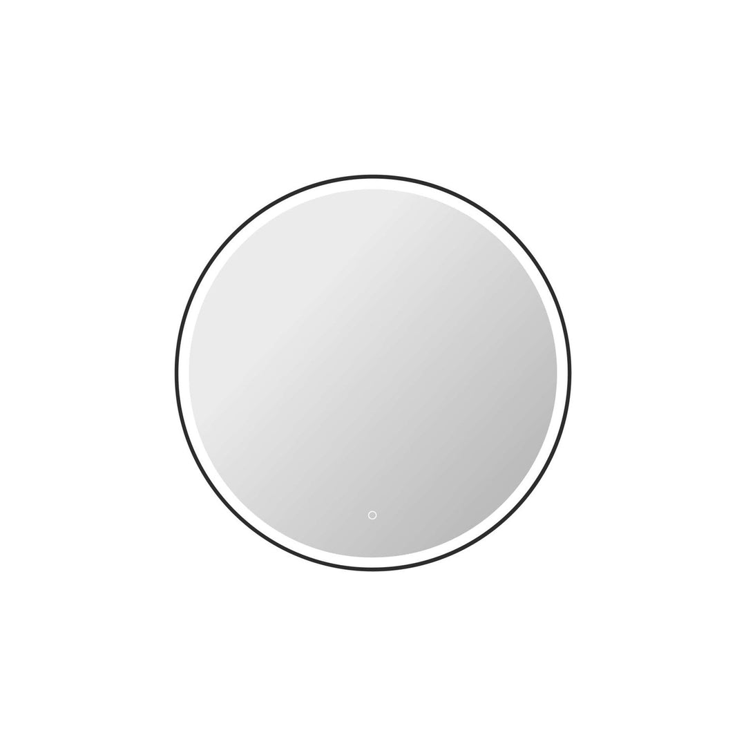 39 Round Led Front And Backlit Wall Mirror In Black by Elegant Kitchen and Bath