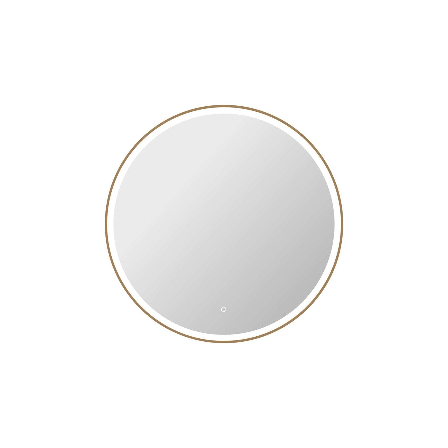 39 Round Led Front And Backlit Wall Mirror In Satin Gold by Elegant Kitchen and Bath