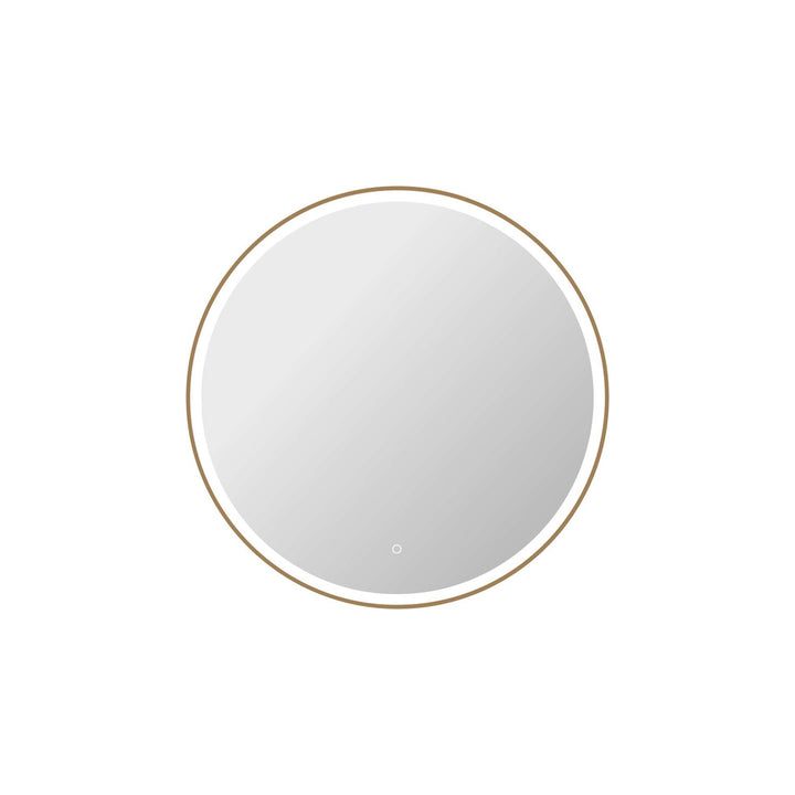 39 Round Led Front And Backlit Wall Mirror In Satin Gold by Elegant Kitchen and Bath
