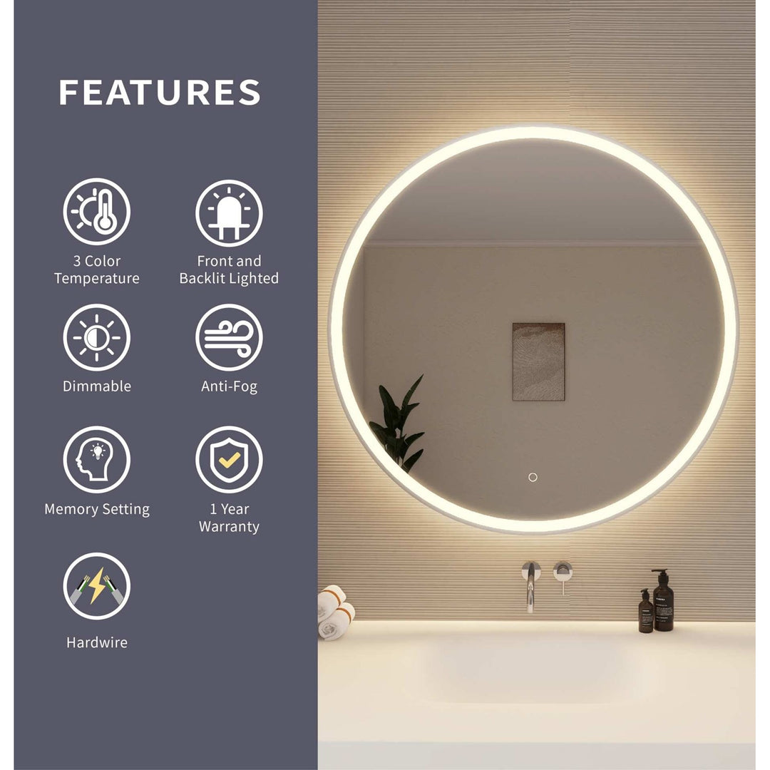39 Round Led Front And Backlit Wall Mirror In Silver