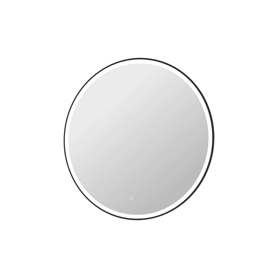 42 Round Led Front And Backlit Wall Mirror In Black