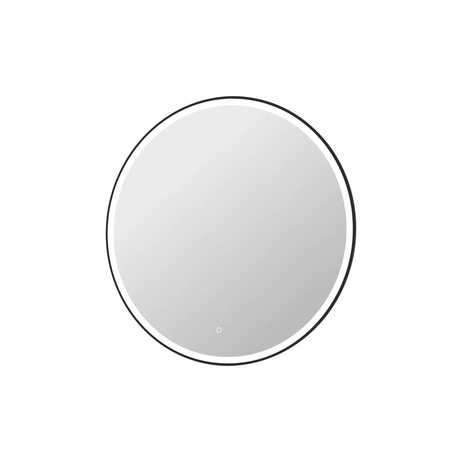 42 Round Led Front And Backlit Wall Mirror In Black