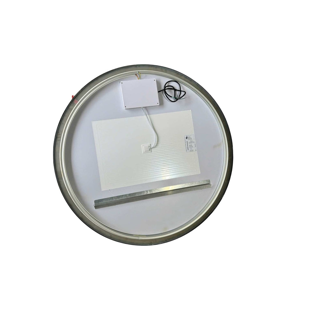 42 Round Led Front And Backlit Wall Mirror In Black