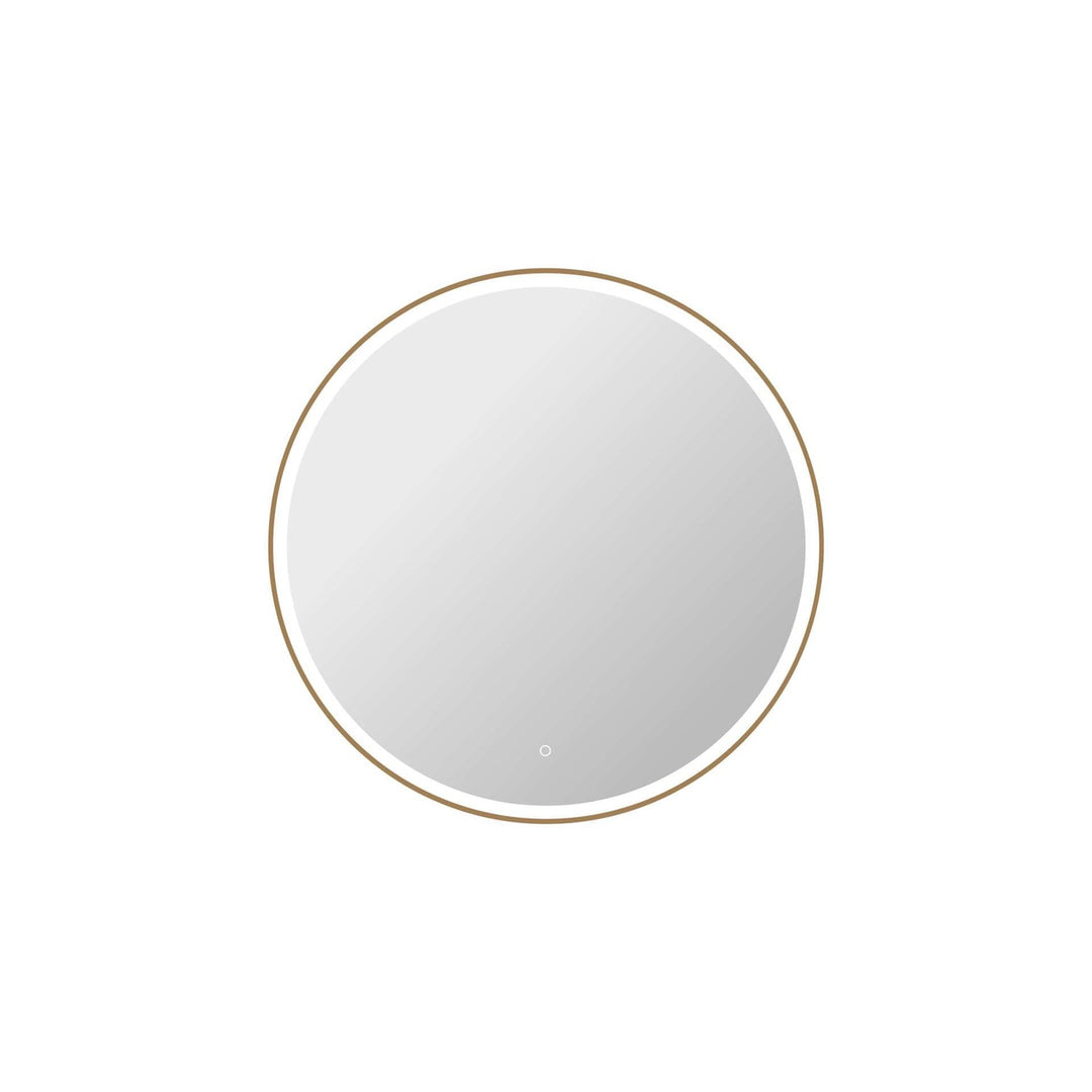 42 Round Led Front And Backlit Wall Mirror In Satin Gold by Elegant Kitchen and Bath