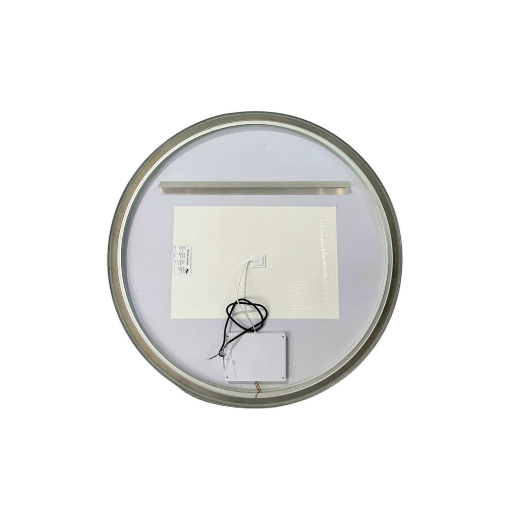 42 Round Led Front And Backlit Wall Mirror In Silver