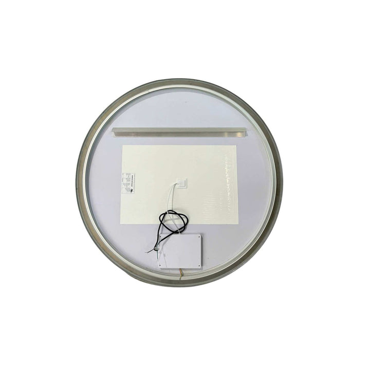 42 Round Led Front And Backlit Wall Mirror In Silver