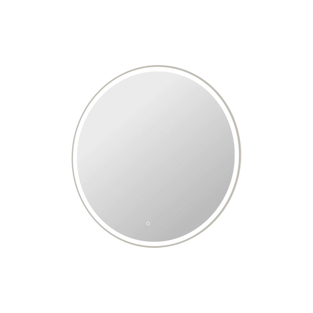 42 Round Led Front And Backlit Wall Mirror In Silver