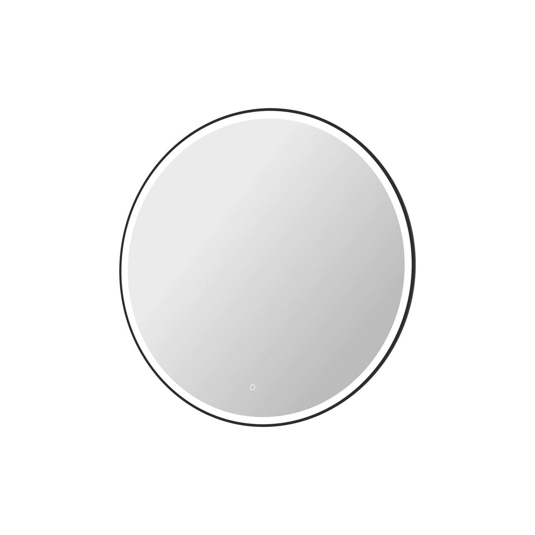 45 Round Led Front And Backlit Wall Mirror In Black
