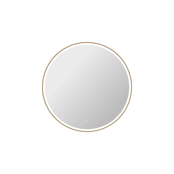 45 Round Led Front And Backlit Wall Mirror In Satin Gold by Elegant Kitchen and Bath
