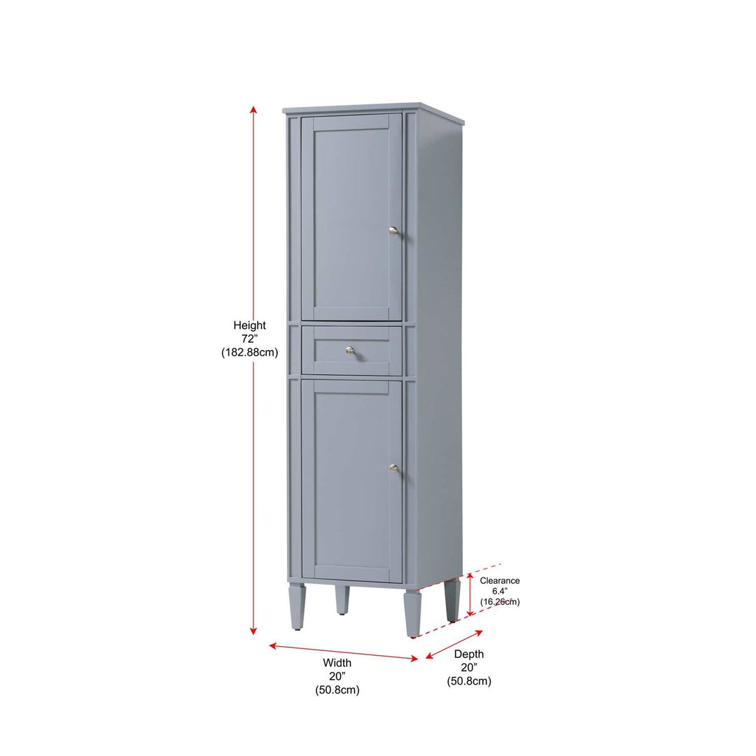 20 Inch Bath Storage Cabinet In Grey