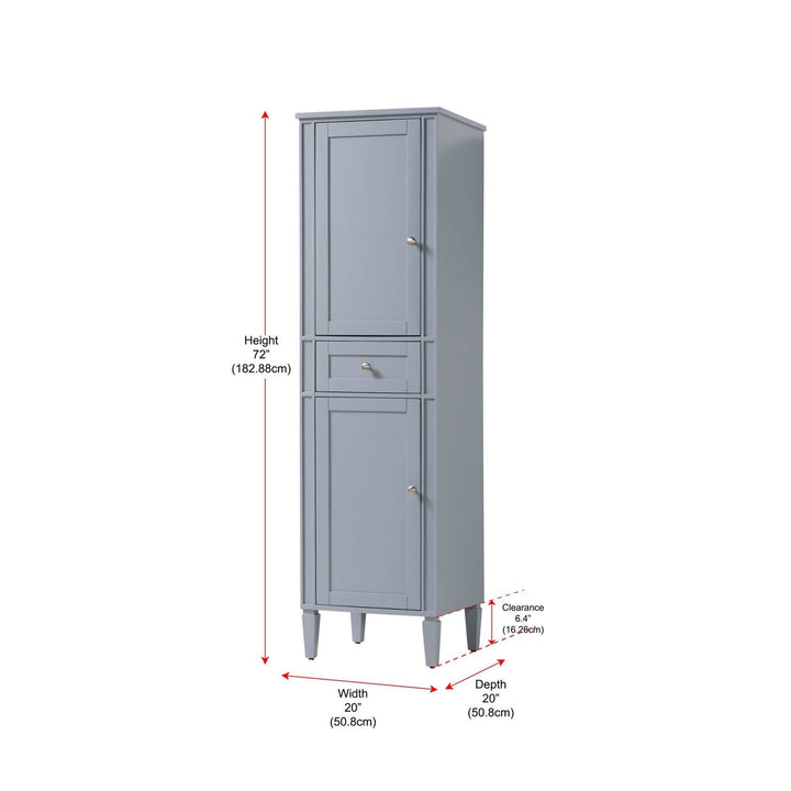 20 Inch Bath Storage Cabinet In Grey