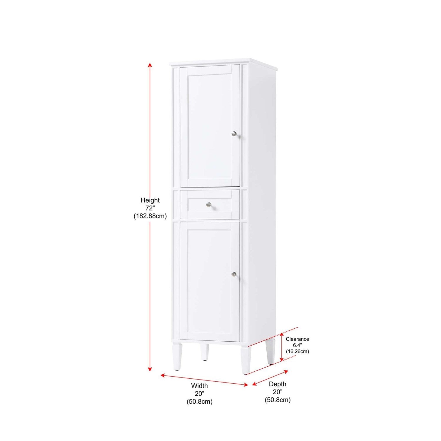 20 Inch Bath Storage Cabinet In White