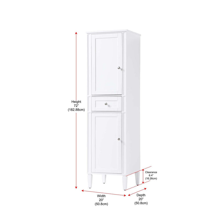 20 Inch Bath Storage Cabinet In White