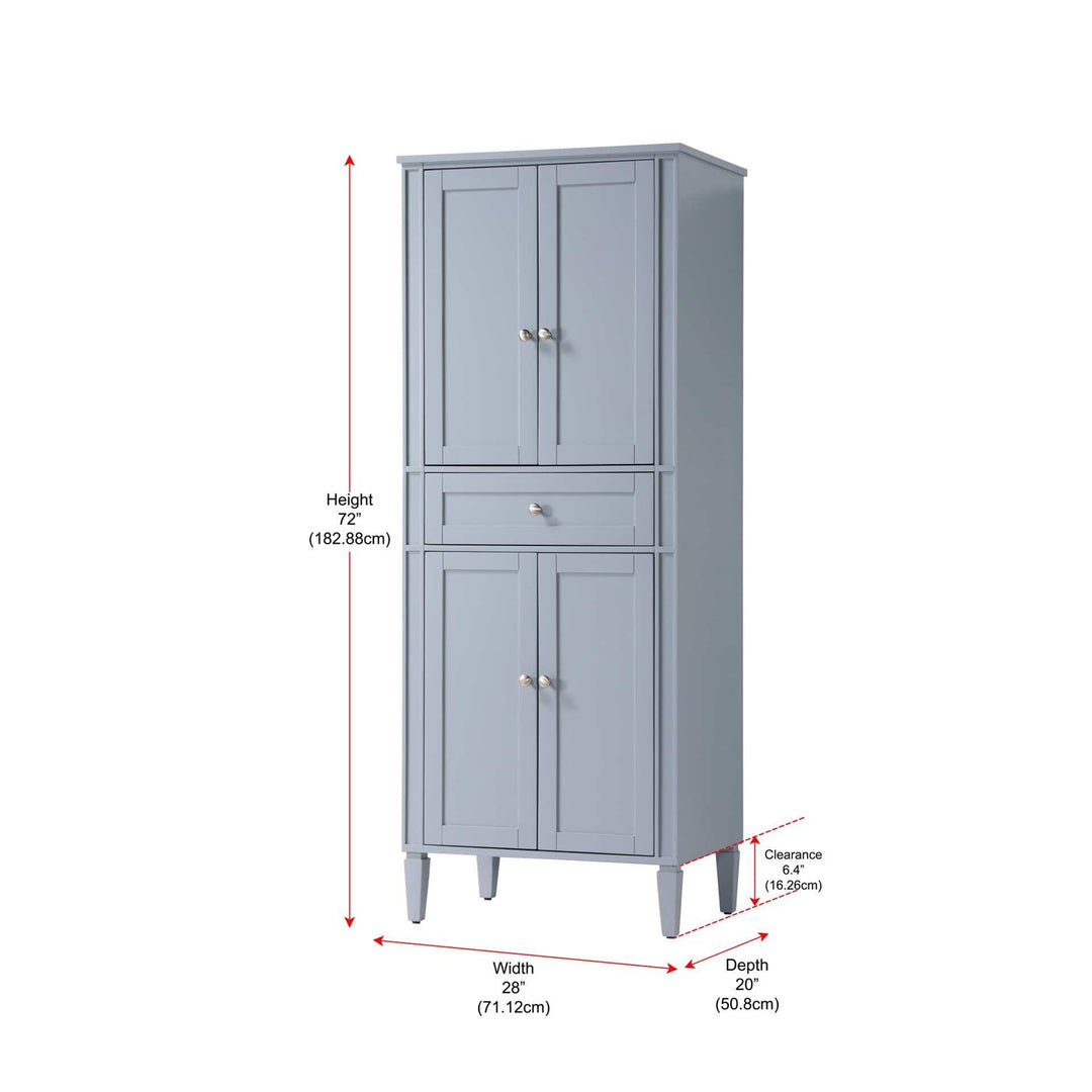 28 Inch Bath Storage Cabinet In Grey