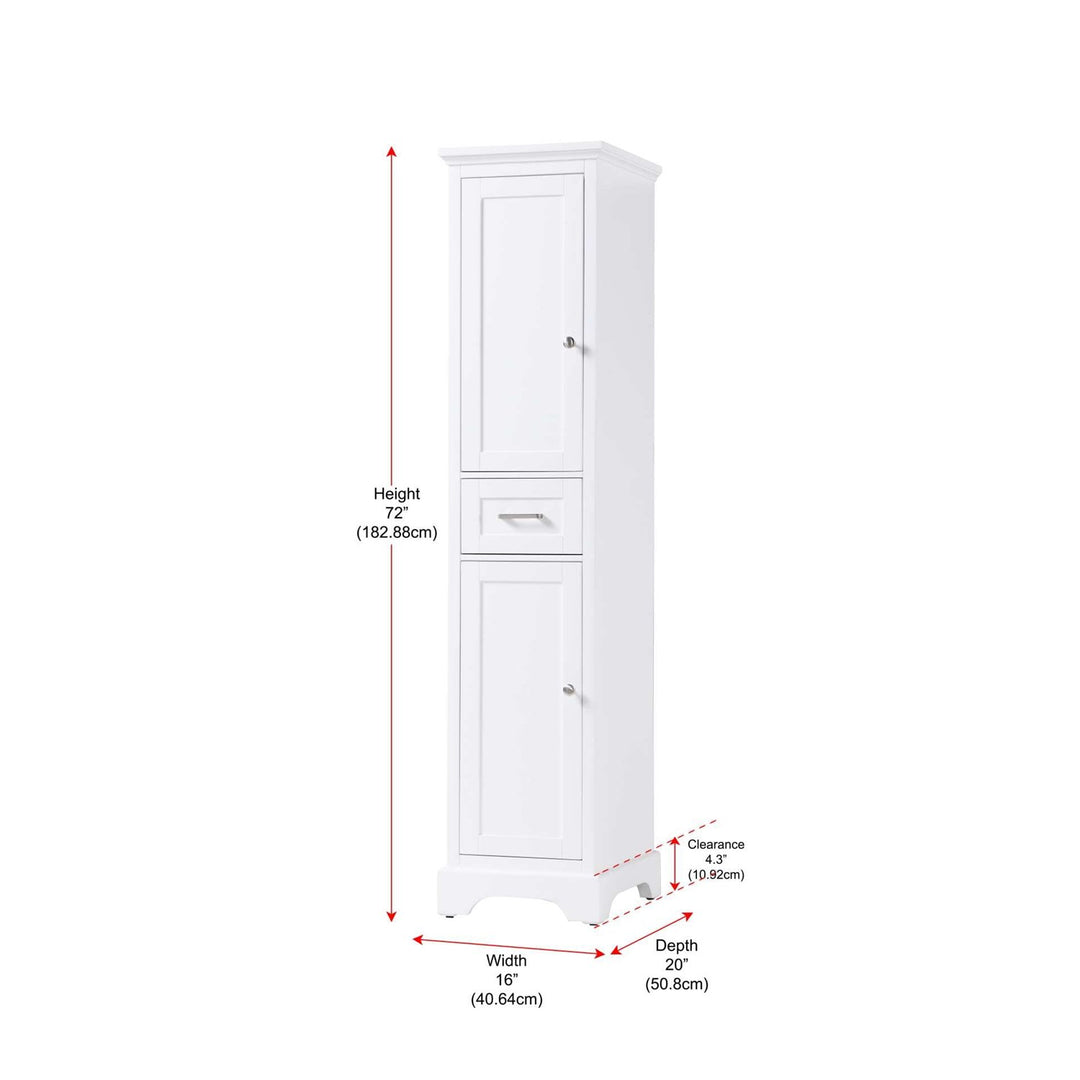 16 Inch Bath Storage Cabinet In White