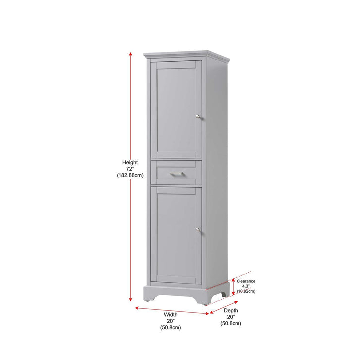 20 Inch Bath Storage Cabinet In Grey
