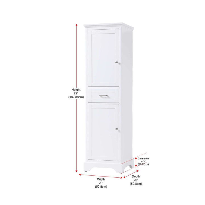 20 Inch Bath Storage Cabinet In White