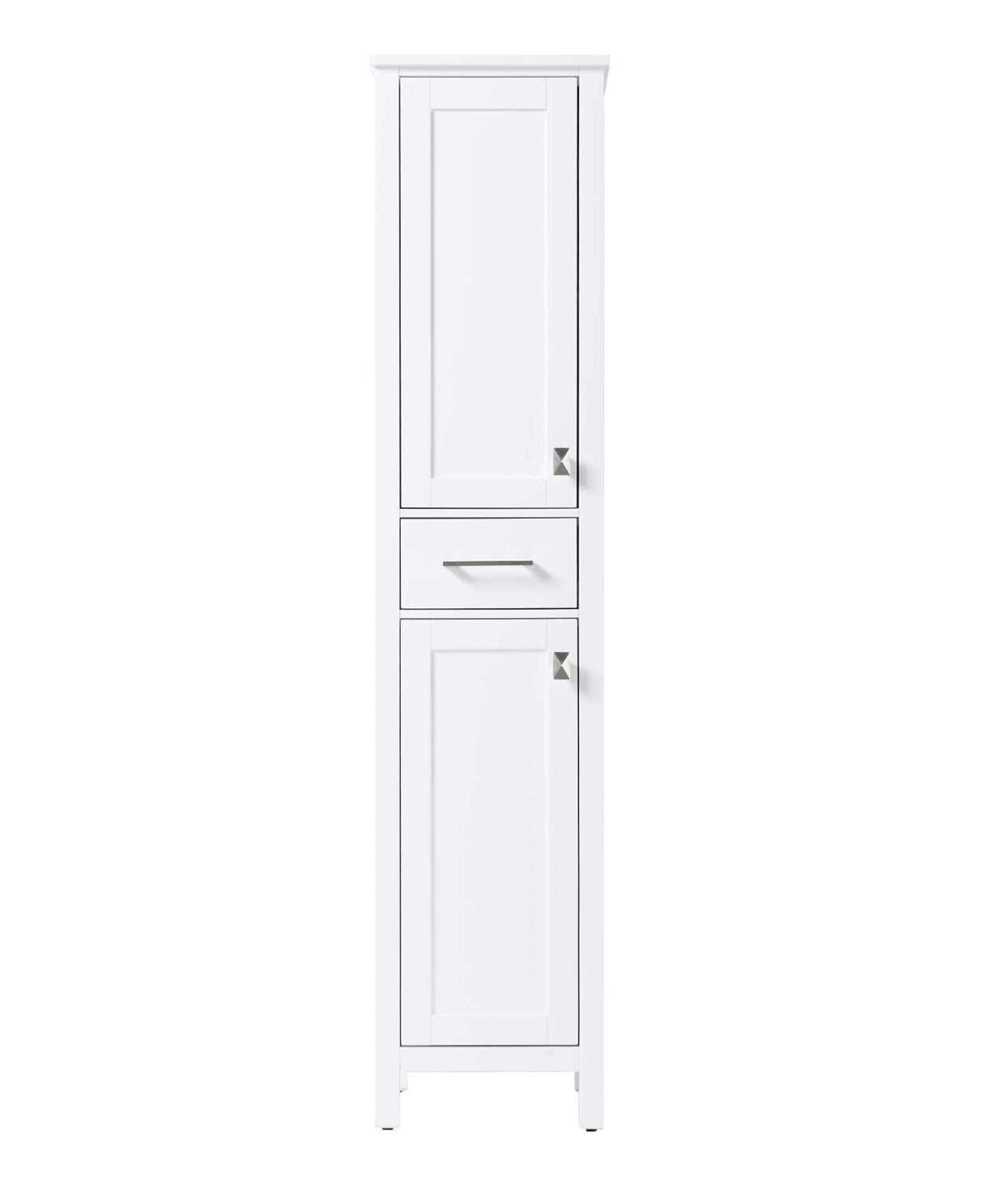 16 Inch Bath Storage Cabinet In White by Elegant Kitchen and Bath