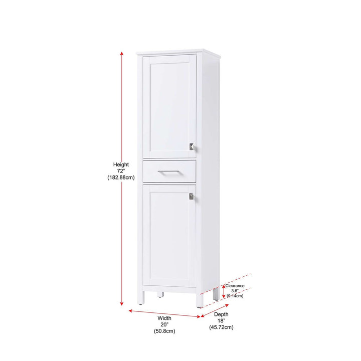 20 Inch Bath Storage Cabinet In White
