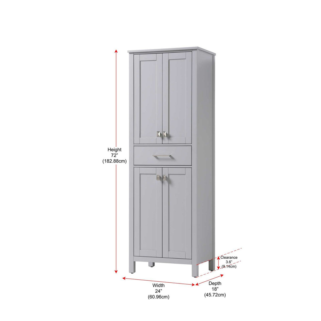 24 Inch Bath Storage Cabinet In Grey