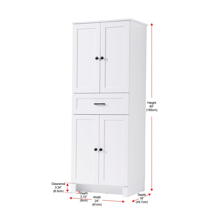 24 Inch Bath Storage Cabinet In White