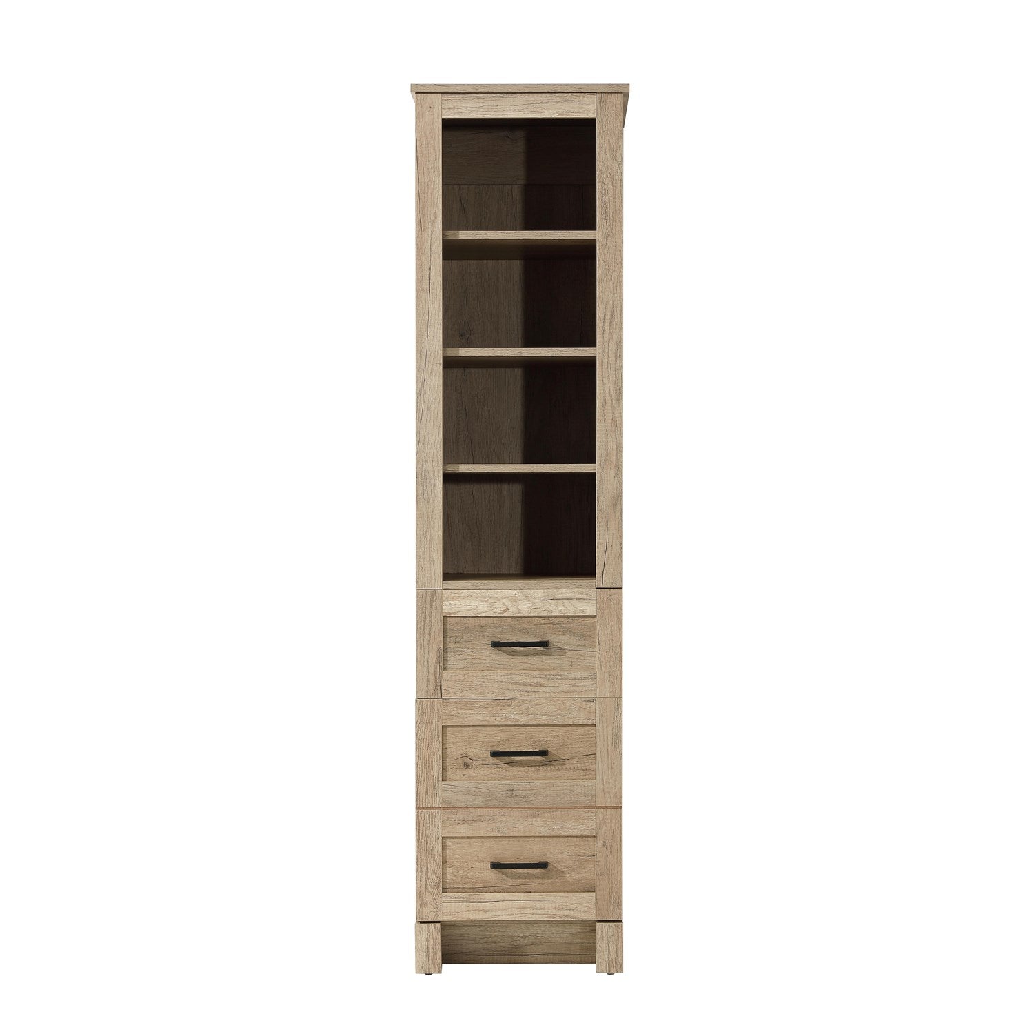 16 Inch Bath Storage Glass Cabinet In Natural Oak by Elegant Kitchen and Bath