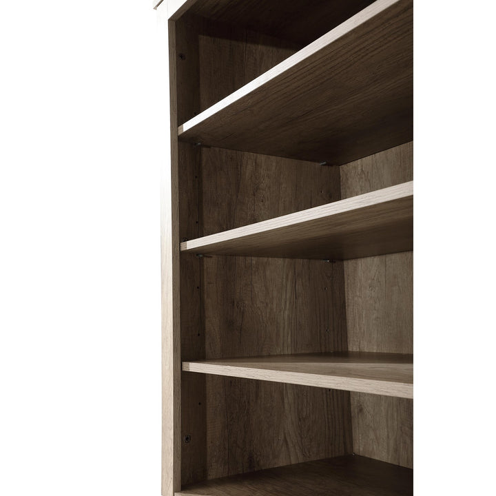 16 Inch Bath Storage Glass Cabinet In Natural Oak