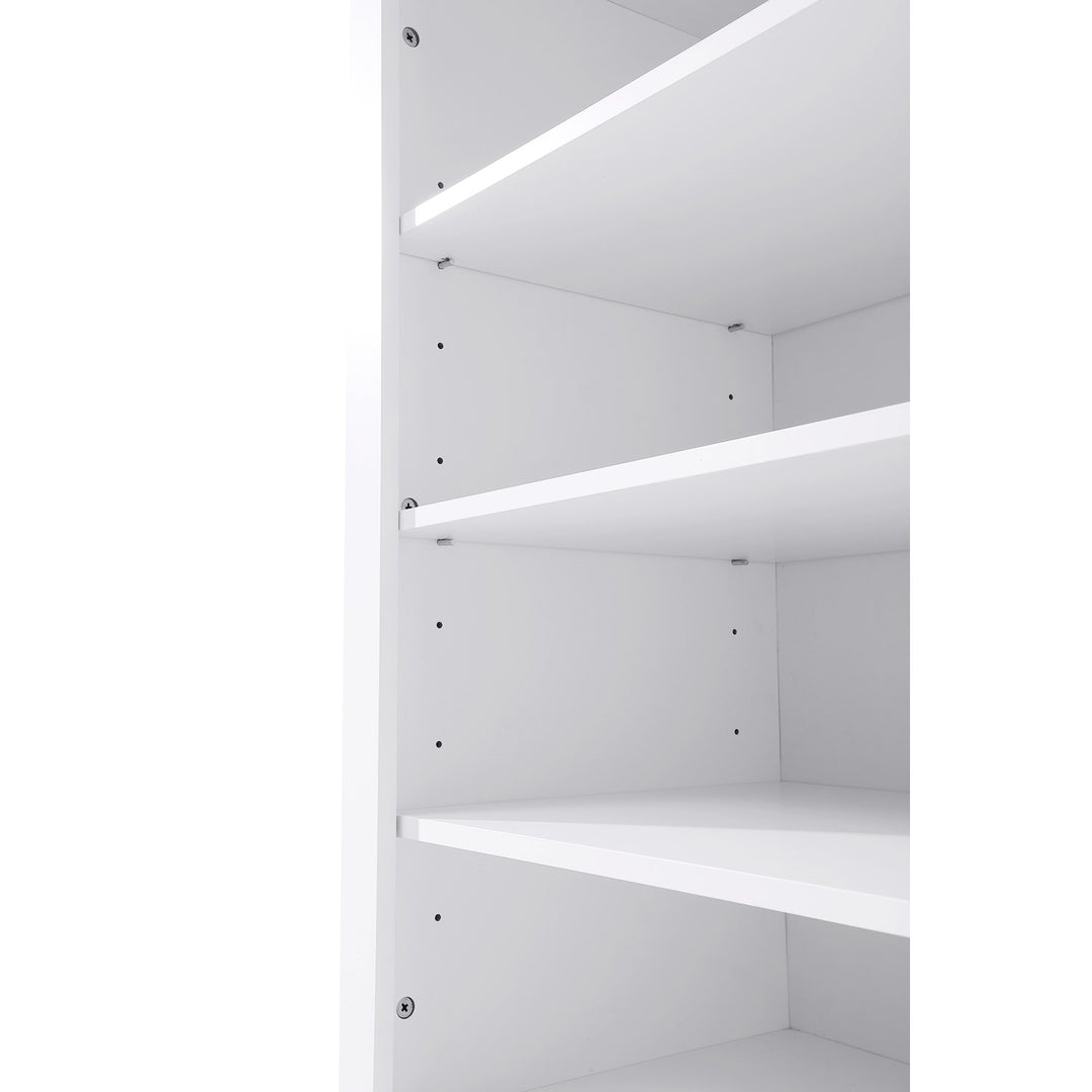 16 Inch Bath Storage Glass Cabinet In White