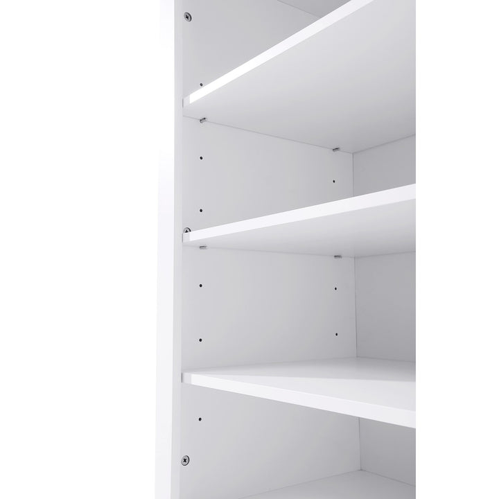 16 Inch Bath Storage Glass Cabinet In White